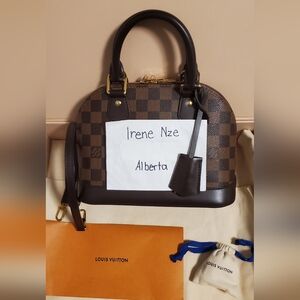 Louis Vuitton Alma BB Damier Ebene In Excellent Condition With Receipt, New Lock